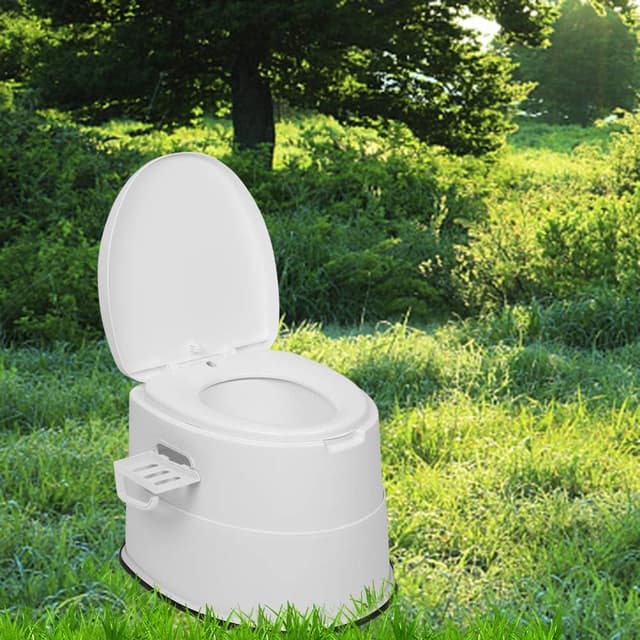 Detalle 2 de Outvita Pot de chambre adulte 5 L pour camping et voyages, toilette portable amovible avec porte-papier hygiénique