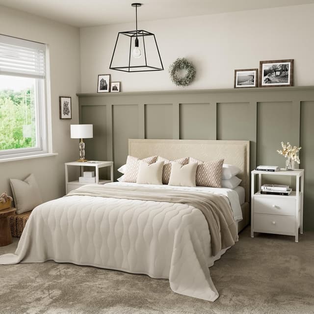 Thumbnail 6 de BOLUO White Nightstand with Charging Station