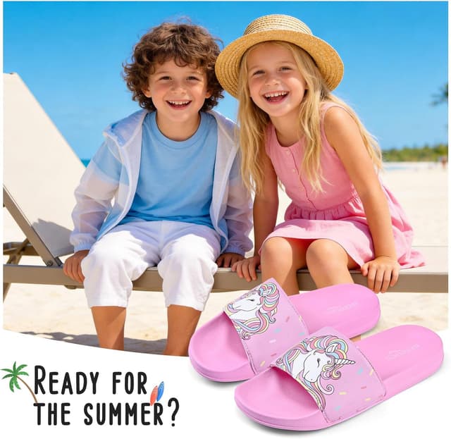 Detalle 2 de Kinder-Badelatschen Sommer Hausschuhe – rutschfeste Badeschlappen für Jungen & Mädchen
