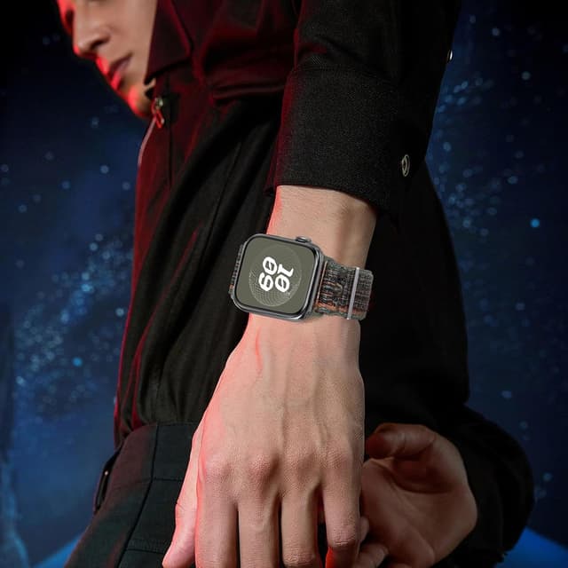 Detalle de GZ GZHISY Sport Loop Nylon Band for Apple Watch (38mm–49mm) — hook-and-loop fastener replacement strap