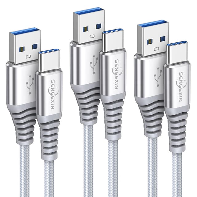 Detalle de SENGEXIN USB-C Cable 1m 3-Pack (USB-A to Type C), fast charge & data sync