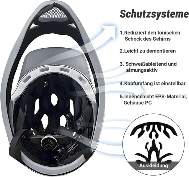 Detalle 2 de MEETHOO MTB Full Face Helm 59–61 cm