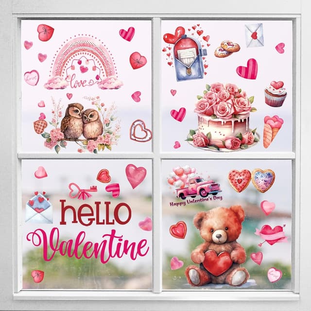 Thumbnail 6 de Wothfav Stickers fenĂȘtre Saint Valentin 9 đȘ