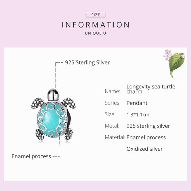 Thumbnail 6 de 925er Sterlingsilber Schildkröten Charms