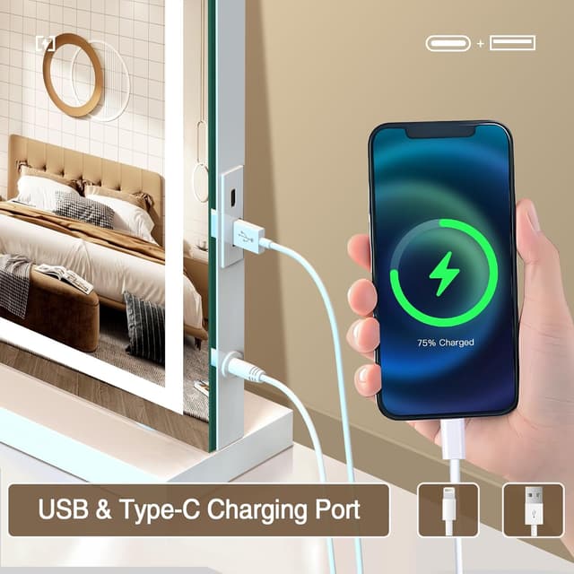 Thumbnail 3 de Halumao Hollywood Vanity Mirror 58x48cm