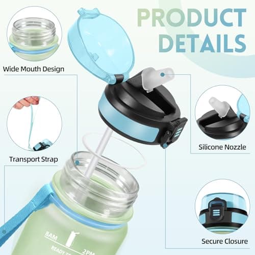 Thumbnail 1 de Baramumu Botella agua 1 L con pajita y marcador 🚰