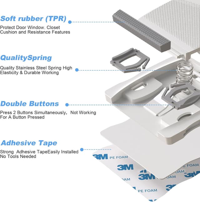 Thumbnail 4 de Vicloon Blocco di sicurezza finestra 2 pezzi