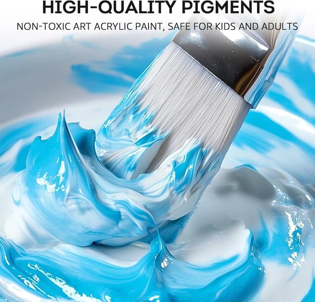 Detalle de ABEIER Acrylfarben-Set mit 20 matten Farben (250 ml) – für Leinwand, Holz und Keramik