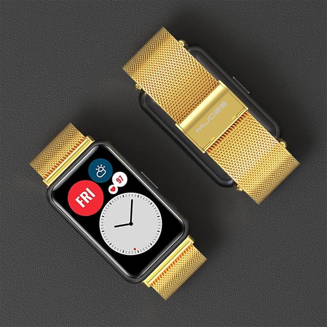 Detalle de MIJOBS replacement strap for Huawei Watch Fit (metal stainless steel mesh band)