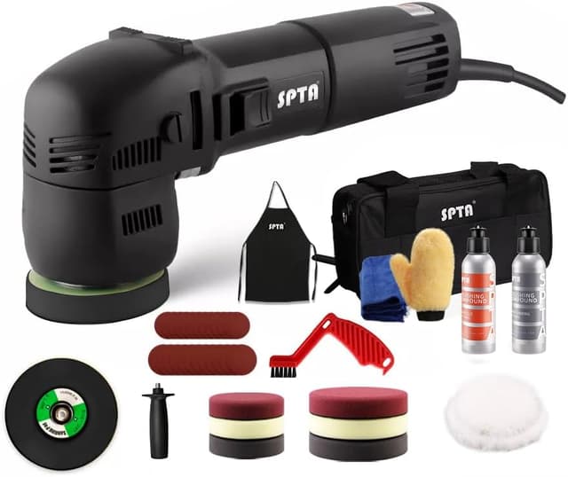 Detalle de SPTA Mini Orbital Polisher (3 Inch / 10mm, 780W) With Variable Speed Dual Action Kit