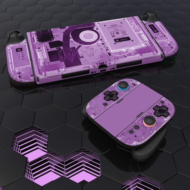 Thumbnail 6 de PlayVital Full Set Protective Skins for Nintendo Switch 2 Purple Tear Down