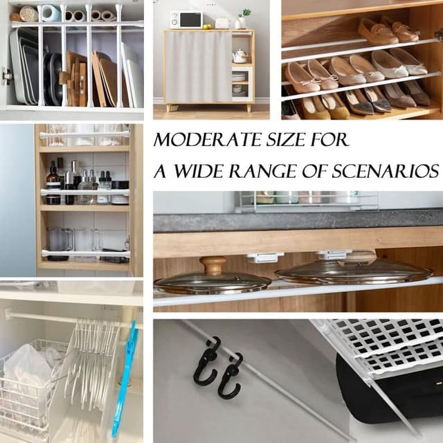 Thumbnail 6 de 2 Piezas Barra Cortinas Extensible Blanca 🏠 Sin Taladro