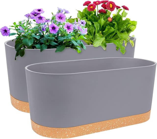 Thumbnail 6 de QCQHDU 25.4cm plant pots, 2 pack