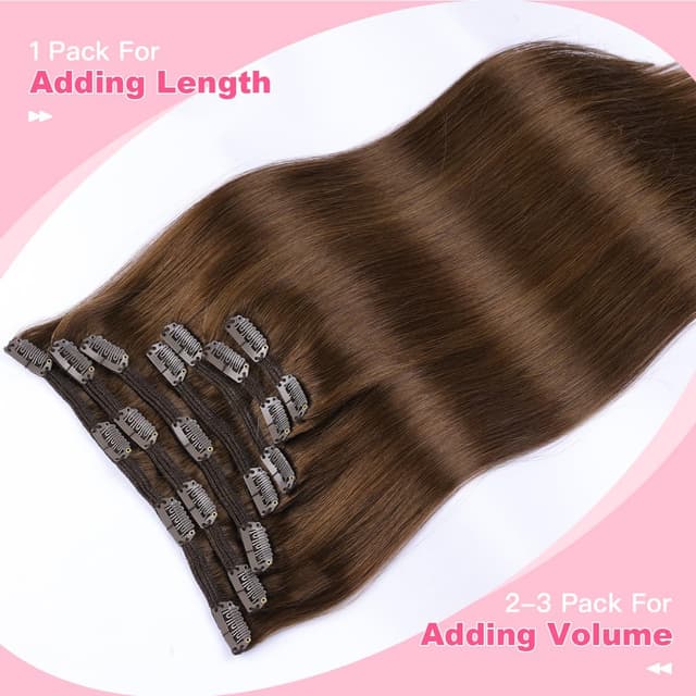 Thumbnail 5 de SURNEL Extensiones de Pelo Natural Clip 45cm Castaño Chocolate