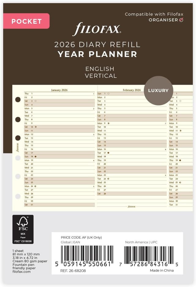 Detalle de Filofax Pocket Yearspl agenda 2026