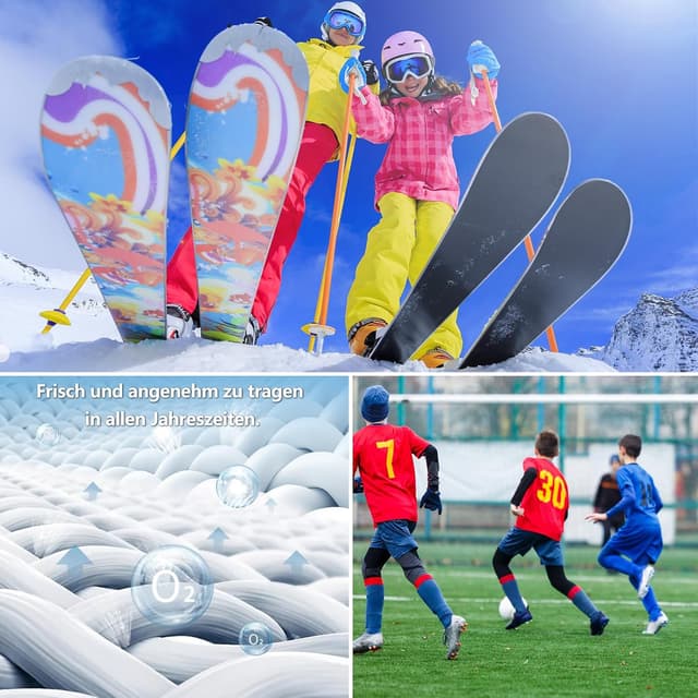 Detalle de Fengzio Set intimo termico per bambini traspirante e rapida asciugatura