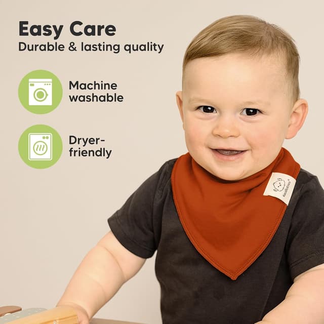 Thumbnail 6 de KeaBabies 8-Pack Organic Baby Bandana Bibs (Hunter) — Super Absorbent Cotton Triangle Bibs