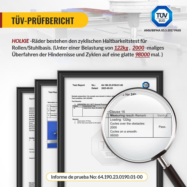 Thumbnail 7 de HOLKIE Ruedas de Silicona para Silla Oficina 5 unids🌀