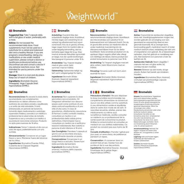 Thumbnail 2 de Bromelina 650 mg - 180 Cápsulas Veganas para Digestión 🥭