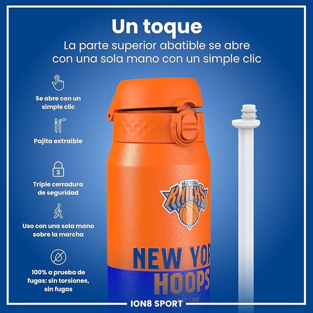 Detalle de ion8 NBA New York Knicks Botella térmica 750 ml 🚰
