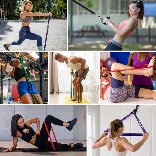 Thumbnail 6 de Widerstandsbänder Set mit Türanker und Handgriffen – Trainings-Gummibänder für Krafttraining & Rehabilitation