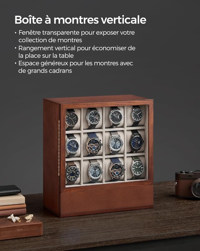 Detalle 2 de Boîte à montres SONGMICS 12 emplacements