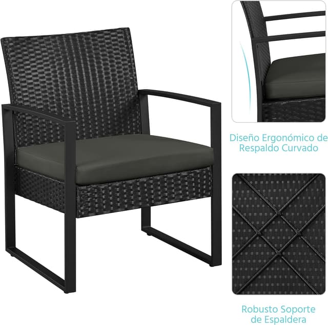 Thumbnail 5 de Yaheetech Conjunto Exterior Mesa y Sillas