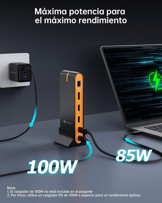 Thumbnail 6 de NOVOO 15-en-1 Estación de Acoplamiento USB-C para Triple Monitor 🖥