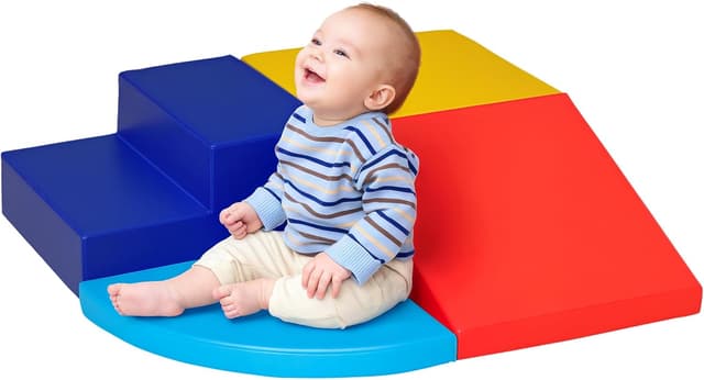 Detalle de HOMCOM 4 blocs de construction XL en mousse EPE pour parcours motricité enfant