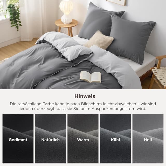 Thumbnail 5 de BEDSURE Bettwäsche Grau 4tlg