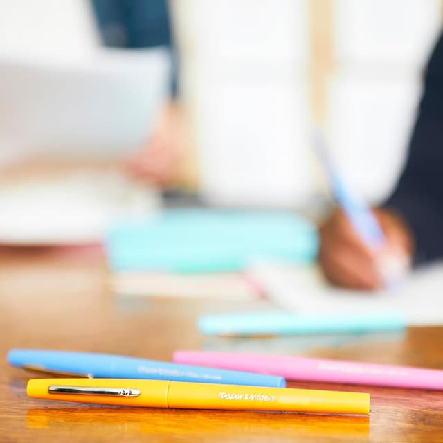 Thumbnail 9 de PAPER MATE Flair: Rotuladores azules, punta mediana, pack 12 🖊