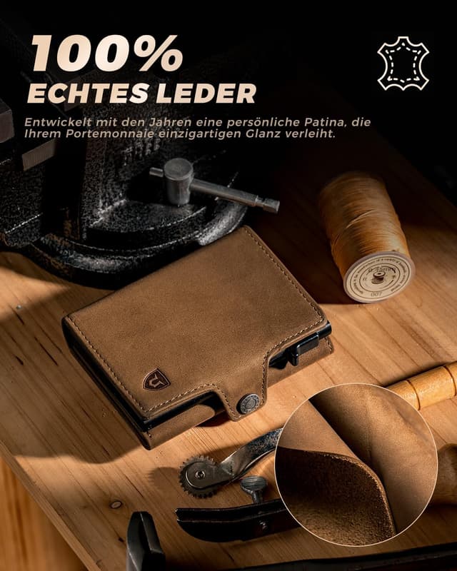 Thumbnail 4 de LORZOR Slim Wallet XXl Münzfach 10+ Karten