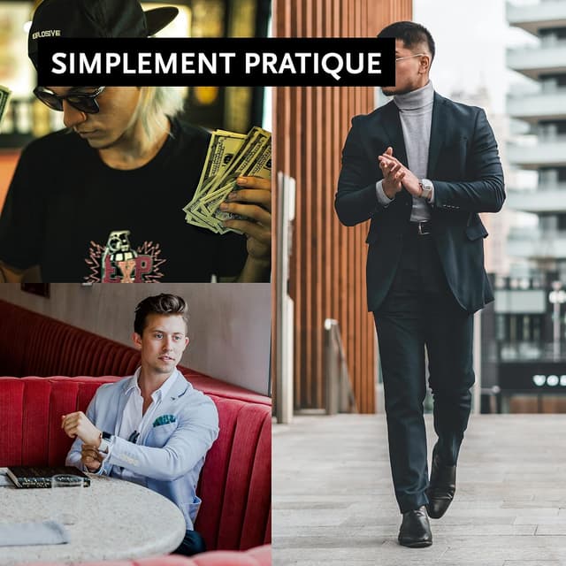 Thumbnail 4 de DonDon Pince à Billets Homme Inoxydable Noire