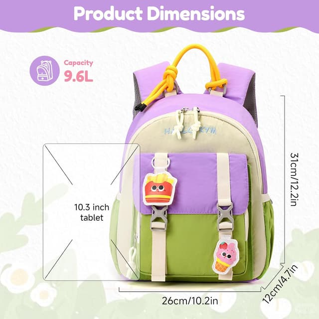 Detalle de PROTAURI Zainetto bambina 2-5 anni da 9,6L con cintura pettorale e sacca idrorepellente viola