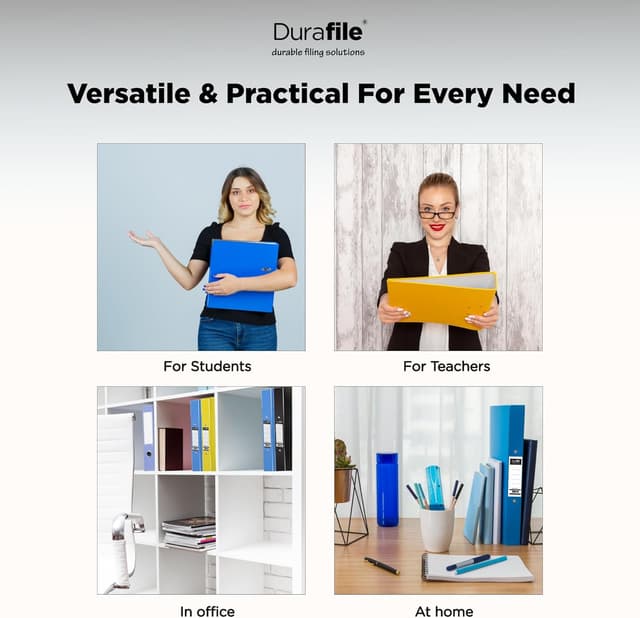 Thumbnail 6 de Durafile Ring Binder A4 File, Grey single folder organiser with 2-ring metal O mechanism