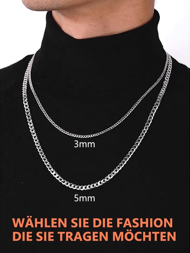 Thumbnail 6 de Silvora S925 Silber Kubanische Kette 3 mm