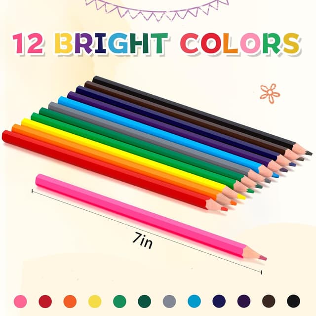 Detalle de YEGEER 288-Count Colored Pencils Bulk (12 Assorted Colors), Pre-sharpened Set