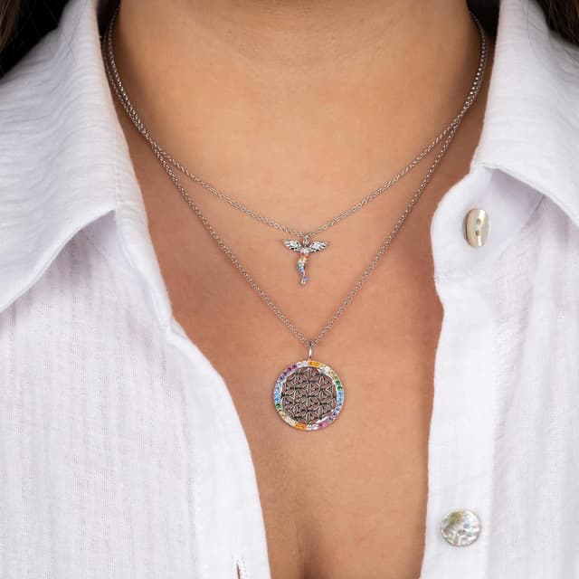 Detalle de Engelsrufer Halskette Lebensblume 925 Sterling