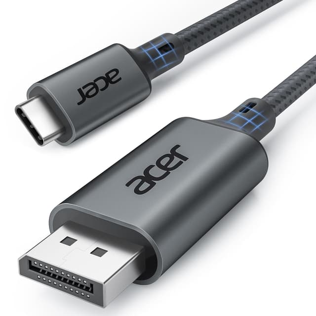 Detalle de Acer USB‑C auf DisplayPort Kabel (4K@60Hz, 2K@165Hz) mit MST, Thunderbolt 3/4 kompatibel – 2 m