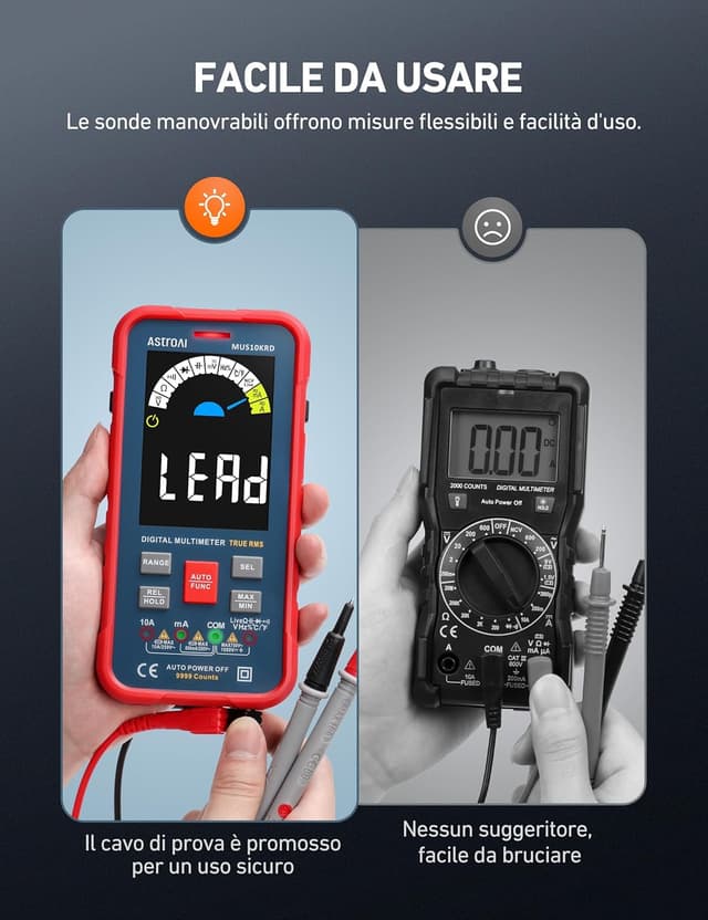 Thumbnail 2 de AstroAI Multimetro digitale 10000 conteggi 📟