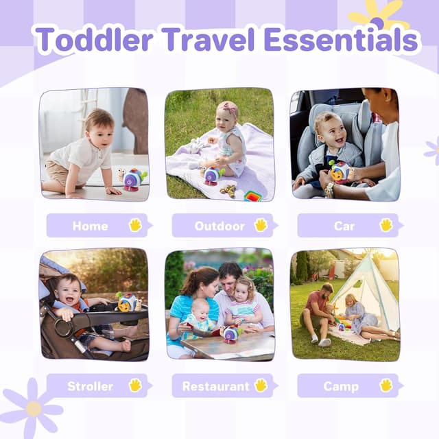 Thumbnail 6 de ZCOINS Snail Travel Toy for Toddlers (18M+) – Montessori Sensory Busy Cube for Car & Plane Rides