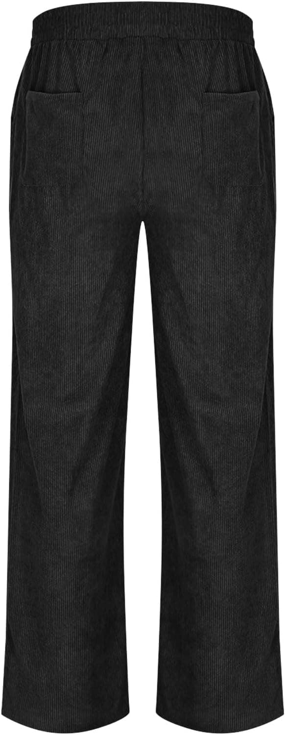 Thumbnail 6 de Pantaloni baggy uomo in velluto a coste con vita elasticizzata e cordino