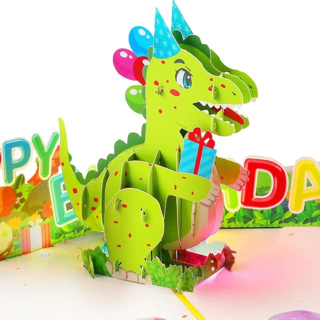 Thumbnail 5 de CNLITIHEKA Musical Dinosaur Birthday Card