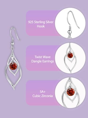 Detalle 2 de Qings Pendientes Granate de enero 925