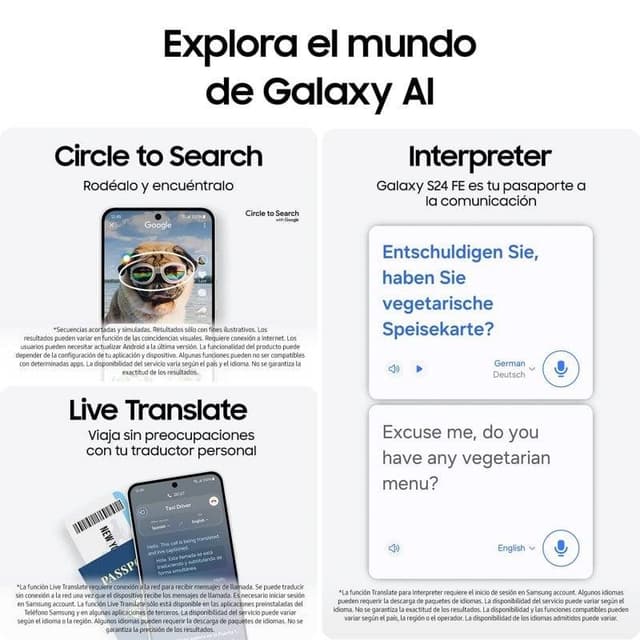 Detalle de Samsung Galaxy S24 FE 5G (8GB/256GB) 6,7" Azul