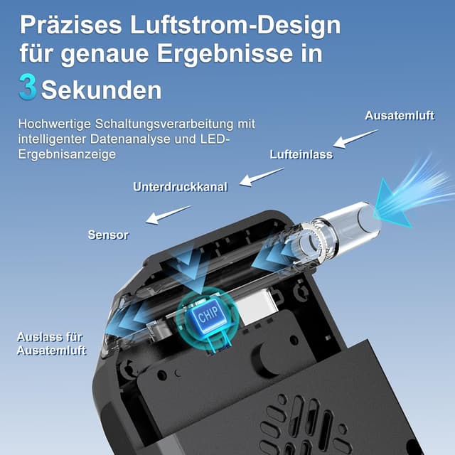 Thumbnail 3 de Alkoholtester Alkomat Dual-Sensor 20 Mundstücke