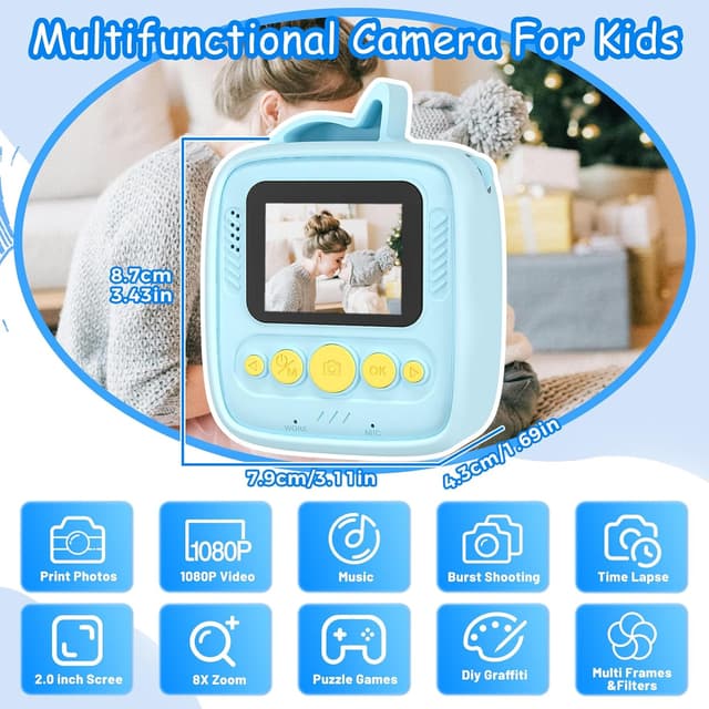 Detalle 2 de Kids instant print camera 48MP HD