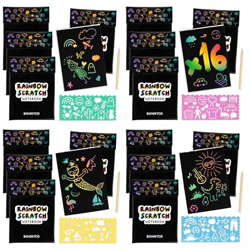 Imagen de BONNYCO Cuadernos para Rascar Rainbow 16 Sets en OfertitasTOP