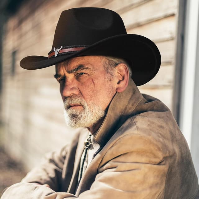 Thumbnail 6 de ViEinkaufen 2Pcs Cowboy Hats in Black & Brown with Bandana Scarves Western Hat Set