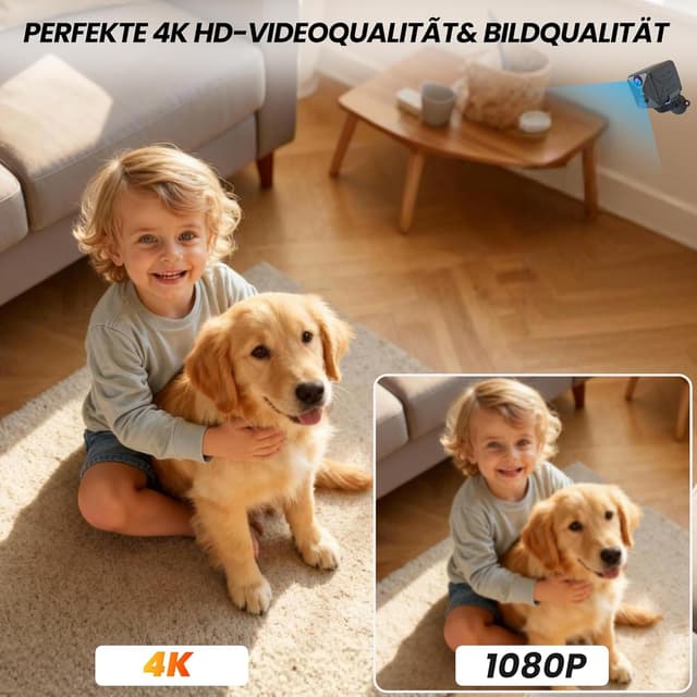 Detalle 1 de 4K Mini Kamera für Innen, 2800 mAh Akku